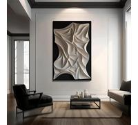 BMGKYAGL Minimalista, stile onda bianca irregolare, moderno, arte murale 3D, poster astratto testurizzato, dipinto su tela, decorazione per la casa, cornice 80x120 cm