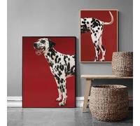 BMGKYAGL Modern Dalmatian Canvas Wall Painting for Living Room Decoration, Animal Portrait Painting, Nordic Style Home Decor(50x70cmx2/Internal Frame)