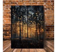 BMGKYAGL Stampa artistica su tela Magica foresta di lucciole - Decorazione murale botanica malinconica, poster per la decorazione della stanza, decorazione murale per la casa 20x30 cm senza cornice