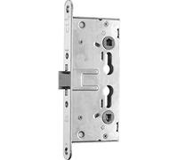 BMH 1758.00007 - Serratura per porta di fuga DM65 PZ72, universale, a 1 anta, 24 mm, senza fori per rosette, in acciaio inox 1758, argento