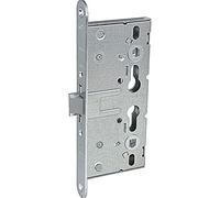 BMH 1758.00009 - Serratura per porta di fuga DM65 PZ72, universale, a 1 anta, 24 mm, con fori per rosette, in acciaio inox 1758, colore: Argento