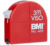 BMI 405341010 - Metro a nastro tascabile Viso, in acciaio inossidabile, con misurazione interna e funzione compasso, 3 m, bianco laccato