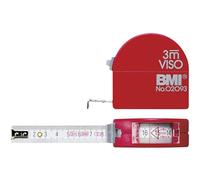 BMI 405341010 - Metro a nastro tascabile Viso, in acciaio inossidabile, con misurazione interna e funzione compasso, 3 m, bianco laccato