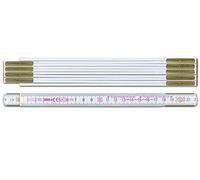 BMI legno metro pieghevole in legno di faggio, spessore 3 mm, 1 pezzo, bianco, 980904200