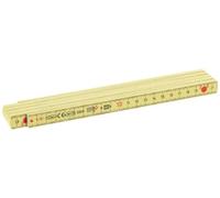 BMI Longlife 936001 - Metro pieghevole in plastica rinforzata con fibra di vetro, 2 m, colore: Giallo