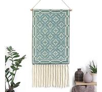 BMIDRUT Arazzo da appendere alla parete in macramè, stile bohémien, decorazione artistica per la casa, per appartamenti, dormitori, porte, 50 x 85 cm (C9)