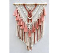 BMIDRUT Arazzo in macramè, realizzato a mano, con nappa, decorazione artigianale per camera da letto, soggiorno, appartamento, 45 x 75 cm