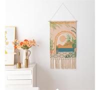 BMIDRUT Arazzo in macramè tessuto in stile bohémien per la parete, arazzo d'arte per casa, appartamento, camera da letto, sfondo 50 x 85 cm