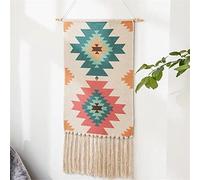 BMIDRUT Arazzo in Tessuto Macramè da Appendere al Muro, Decorazione Artistica per la Casa in Stile Bohémien, Sfondo Boho per Appartamento, Camera da Letto, Decorazione per Porta, 49,5x83,8 cm (C6)