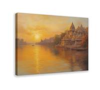 BMIQWAHG Poster su tela con le banche del Gange, decorazione per camera da letto, ufficio, stanza, regalo, 20 x 30 cm