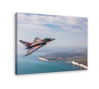 BMIQWAHG Poster su tela, motivo: Fighter Jets Fly over The White Cliff, decorazione per camera da letto, ufficio, camera da letto, regalo, 20 x 30 cm