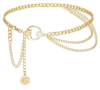 Bmirth Catena per la vita in oro per il corpo, a strati, da donna, Medium, Metallo non prezioso, Nessuna pietra preziosa