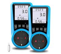 BMK, misuratore di potenza, misuratore di potenza, misuratore di costi energetici, misuratore di potenza, misuratore di potenza con schermo LCD più grande, fusibile da sovraccarico 3680 W (2 pezzi)