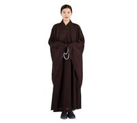 BMKGODN Abito da monaco unisex, abito lungo, tradizionale buddista, comodo e largo, for la preghiera(Coffee,XXL)