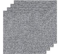 BMKGODN Moquette Piastrelle Antiscivolo Autoadesive Quadrati Fai da te Proteggi il pavimento Tappetino for soggiorno Cucina Camera letto(Light Gray,5pcs 12 * 24in)