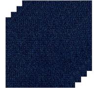 BMKGODN Moquette Piastrelle Antiscivolo Autoadesive Quadrati Fai da te Proteggi il pavimento Tappetino for soggiorno Cucina Camera letto(Dark Blue,5pcs 12 * 24in)