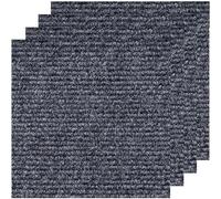 BMKGODN Moquette Piastrelle Antiscivolo Autoadesive Quadrati Fai da te Proteggi il pavimento Tappetino for soggiorno Cucina Camera letto(Dark Gray,12pcs 12 * 12in)