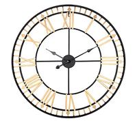 BMKGODN orologio, Orologio da parete rotondo in metallo con numeri romani e scheletro, for interni/giardino, 80x4 cm, 2 colori(A)