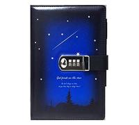 BMKGODN quaderno, Diario con blocco note in pelle PU, diario password e manuale spesso(A)