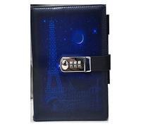 BMKGODN quaderno, Diario con blocco note in pelle PU, diario password e manuale spesso(D)