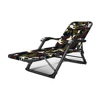 BMKGODN Sedia pieghevole, Chaise longue pieghevole portatile, con cuscino morbido staccabile, sedia a sdraio imbottita for patio altezza regolabile(Camouflage 02,Without mattress)