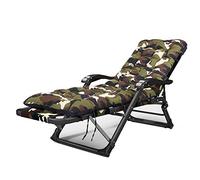 BMKGODN Sedia pieghevole, Chaise longue pieghevole portatile, con cuscino morbido staccabile, sedia a sdraio imbottita for patio altezza regolabile(Camouflage 02,With A mattress)