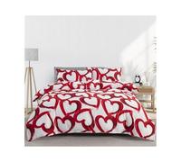 BMKGODN Set copripiumino a forma di cuore rosso for tutte le stagioni, set biancheria da letto a, con reversibile(EU SK(260x220cm))