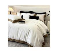 BMKGODN Set di biancheria da letto lusso in cotone Lyocell, 4 pezzi, copripiumino morbido e setoso, lenzuola federa colore puro(Beige,Fitted Sheet 1.5m Bed)