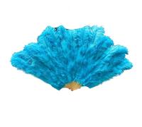 BMKGODN Ventagli di Piume Pieghevoli 1-2 Pezzi 90-130 cm Ventaglio Pieghevole tenuto in Mano Grandi Dimensioni Accessori for spettacoli teatrali Carnevale(Blue,90CM)