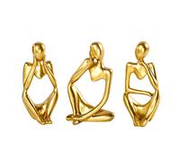 BMLCGJ ZASTION Statua pensatrice decorativa in oro astratta, scultura artistica astratta in resina dorata, statuette da collezione per casa, soggiorno, ufficio, scaffale, ottima idea regalo (oro)