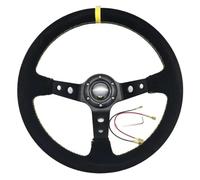 BMLGPGBCDW Leva del Cambio al Volante Volante da Drifting in Pelle Scamosciata da 350 Mm E 14 Pollici con Pulsante Clacson A 6 Fori(B)