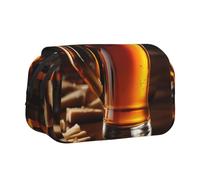 bmnaswt Astuccio per penne a conchiglia con stampa di birra, in tessuto Oxford con tasche con cerniera, ideale come regalo