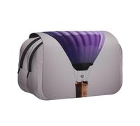 bmnaswt Astuccio per penne a conchiglia con stampa di mongolfiera color lavanda, custodia in tessuto Oxford con tasche con cerniera, ideale come regalo