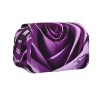 bmnaswt Astuccio per penne a conchiglia con stampa rosa viola, in tessuto Oxford con tasche con cerniera, ideale come regalo