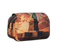 bmnaswt Astuccio per penne a conchiglia con stampa Statua della Libertà a New York, custodia in tessuto Oxford con tasche con cerniera, ideale come regalo