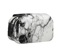 bmnaswt Astuccio portapenne a doppia conchiglia con stampa marmorizzata, in tessuto Oxford con tasche con cerniera, ideale come regalo