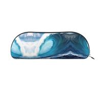 bmnaswt Big Ocean Wave Hd Print Storage Pouch,Cross Grain Zipper Pouch, Elegante borsa portatile per cancelleria per trucco, argento, taglia unica, valigia