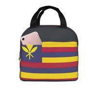bmnaswt Borsa termica per il pranzo con stampa bandiera del Regno delle Hawaii, per donne e uomini, riutilizzabile, per il pranzo al lavoro, picnic