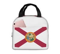 bmnaswt Borsa termica per il pranzo con stampa della bandiera della Florida, per donne e uomini, riutilizzabile, per picnic e lavoro