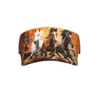 bmnaswt Cappellino parasole per adulti con stampa artistica per cavalli che corrono, regolabile, per sport, golf, corsa, per tutte le stagioni, nero