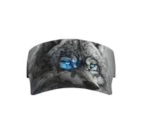 bmnaswt Cappellino parasole per adulti, con stampa di lupo con occhi blu, regolabile, per sport, golf, corsa, per tutte le stagioni