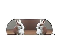 bmnaswt Cry White Rabbit Print Storage Pouch,Cross Grain Zipper Pouch, Elegante borsa portatile per cancelleria per trucco, argento, taglia unica, valigia