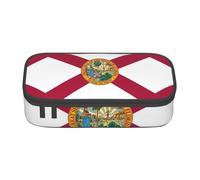bmnaswt Florida State Flag Print Large Capacity Layered Pencil Pouch, Zipper Storage Bag con Mesh Pocket & Pen Slots