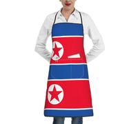 bmnaswt Grembiule con stampa bandiera coreana con tasca, grembiule da cucina in poliestere per cucina, ristorante, artigianato