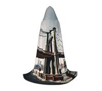 bmnaswt Mantella con cappuccio con stampa a S del ponte di Brooklyn, migliora il tuo look festivo, grande cappuccio e papillon, per Halloween/cosplay