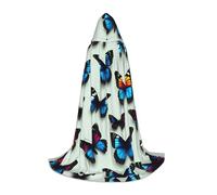 bmnaswt Mantella con cappuccio con stampa farfalla e violoncello, migliora il tuo look festivo, grande cappuccio e papillon, per Halloween/cosplay