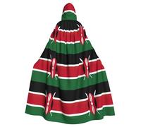 bmnaswt Mantello con cappuccio unisex con stampa bandiera del Kenya, per Halloween, per cosplay, feste