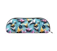 bmnaswt Origami Paper Cranes Print Storage Pouch,Cross Grain Zipper Pouch, Elegante borsa portatile di cancelleria di trucco, oro, taglia unica, valigia