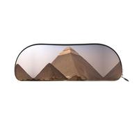bmnaswt Pyramids of Egypt Print Storage Pouch,Cross Grain Zipper Pouch, Elegante borsa portatile di cancelleria di trucco, Oro, One Size, Valigia