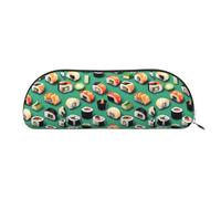 bmnaswt Sacchetto di immagazzinaggio della stampa dell'alimento del sushi, sacchetto della chiusura lampo del grano trasversale, elegante borsa portatile della cancelleria, Argento, One Size, Valigia